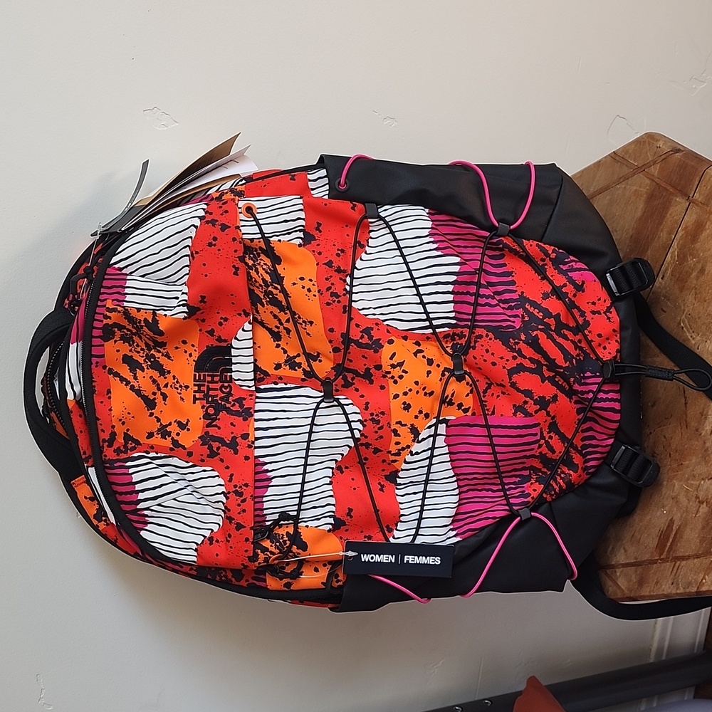 NWT The North Face Borealis backpack hot pink orange black